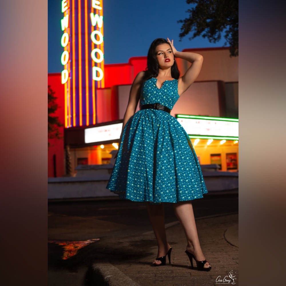 ATOMIC NIGHTS SWING DRESS